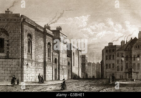 La deuxième prison de Newgate, ville de Londres, Angleterre, 19e siècle Banque D'Images