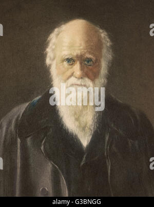 CHARLES DARWIN (1809-1882) vers la fin de sa vie Banque D'Images