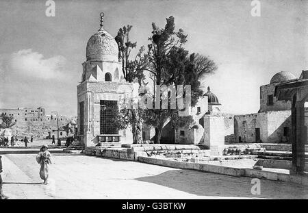 Place du Temple, Sebil Kait Bey, Jérusalem. Date : 1920 Banque D'Images