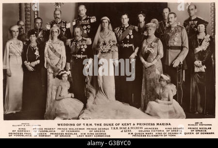 Mariage - George, duc de Kent et la princesse Marina de Grèce Banque D'Images