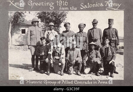 Thessalonique, Grèce - troupes alliées en 1916 Banque D'Images