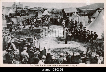 WW1 - Thessalonique, Grèce - musique dans le camp français Banque D'Images