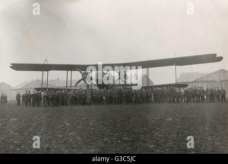 Handley page biplan, bombardier O/400, WW1 Banque D'Images