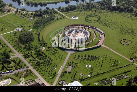 Vue aérienne du National Memorial Arboretum dans le Staffordshire, Royaume-Uni Banque D'Images