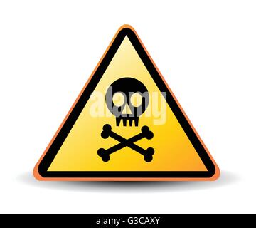 Signe de danger de vecteur avec symbole du crâne Illustration de Vecteur