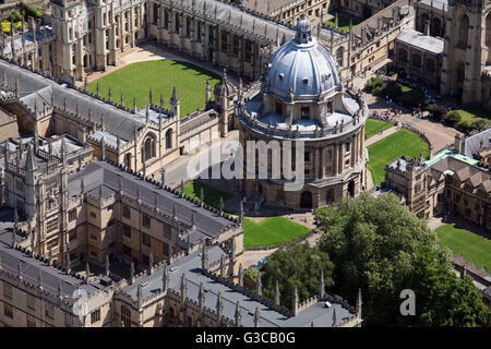 Vue aérienne de la Radcliffe Camera & Bodleian Library, Oxford University, UK Banque D'Images