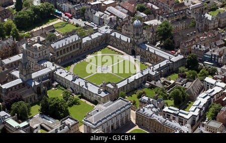 Vue aérienne de l'Université de Christ Church College, Oxford, UK Banque D'Images
