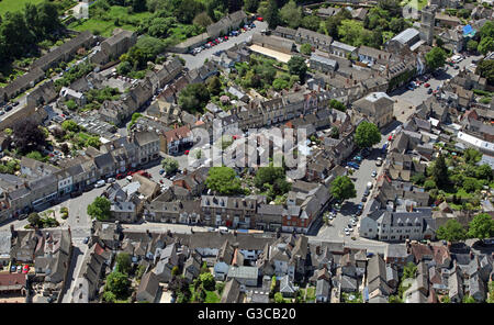 Vue aérienne du village de Woodstock dans l'Oxfordshire, Angleterre, RU Banque D'Images