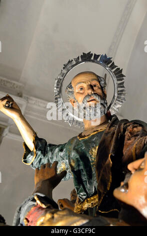 Un 'fratellanza' l'exécution, détail de la statue de "l'Arrestation" dans l'église du "Purgatorio" Trapani, Sicile Banque D'Images