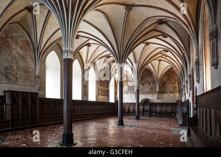 Salle gothique du château de Malbork.Liste du patrimoine mondial de l'UNESCO. Banque D'Images