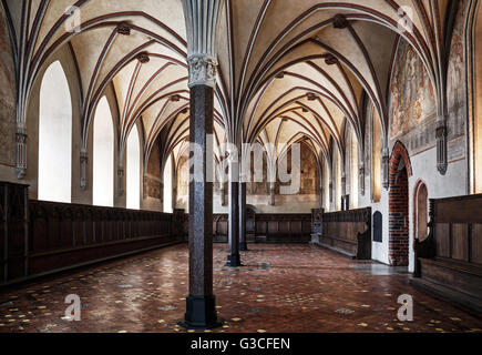 Salle gothique du château de Malbork.Liste du patrimoine mondial de l'UNESCO. Banque D'Images