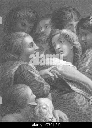 Une étude des chefs : Antonio da Correggio (2) , ancien 1835 Banque D'Images