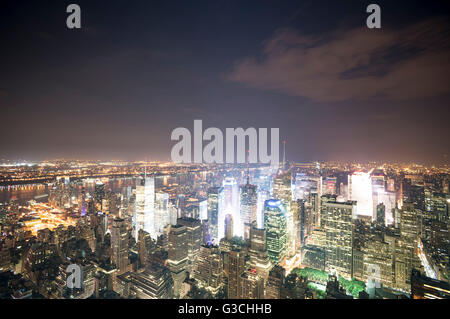 Vue sur Times Square la nuit, Manhattan, New York, USA Banque D'Images