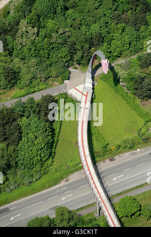 Dragon bridge au pied de la benne Hoheward, Herten, Ruhr, Rhénanie du Nord-Westphalie, Allemagne Banque D'Images