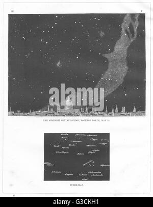 Le ciel obscur à Londres : vers le nord, le 15 mai. St Paul's, old print 1869 Banque D'Images