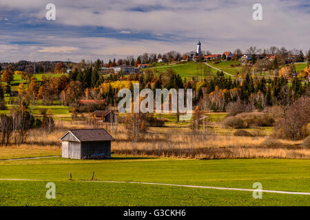 Allemagne, Berlin, Tölz pays, Isarwinkel, Gaißach, vue sur le Attenloher vers Filzen Gaißach Banque D'Images