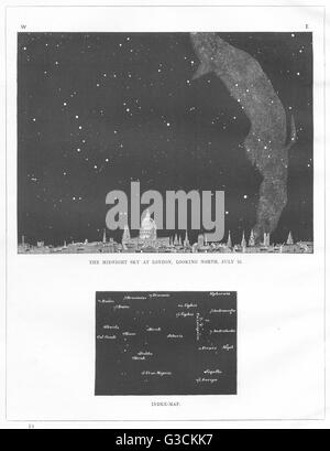 Le ciel obscur à Londres : vers le nord, le 15 juillet. St Paul's, old print 1869 Banque D'Images