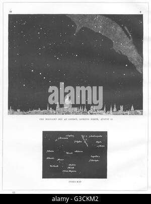 Le ciel obscur à Londres : vers le nord, le 15 août. St Paul's, print 1869 Banque D'Images