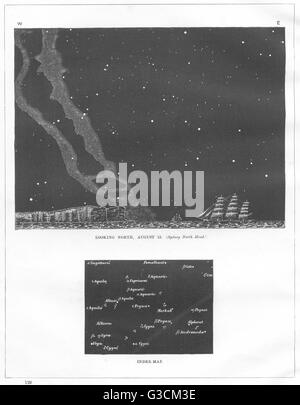 SYDNEY : ciel de minuit : l'hémisphère sud à nord, Aug 15 (tête) , 1869 Banque D'Images