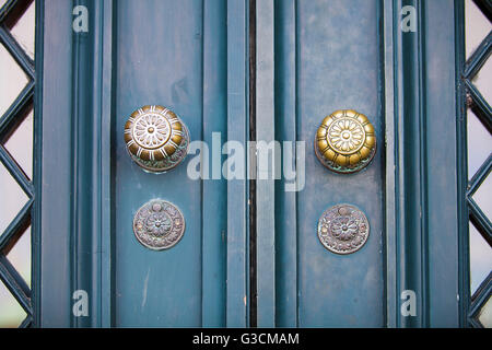 Poignées de porte ancienne, Banque D'Images