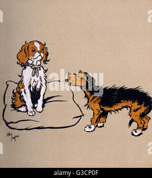 Illustration par Cecil Aldin, le livre de chiots Mongrel Banque D'Images