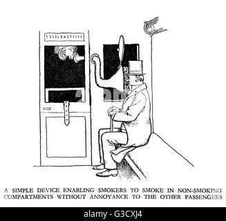 Illustration de vignette, chemin de fer Ribaldry par W Heath Robinson Banque D'Images