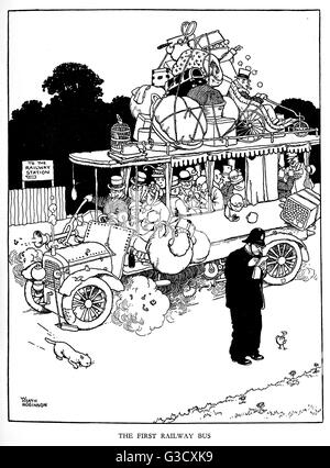 Illustration, chemin de fer Ribaldry par W Heath Robinson Banque D'Images