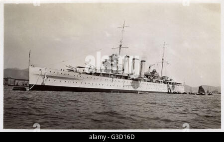 HMS Suffolk, croiseur lourd britannique, Hong Kong, Chine Banque D'Images