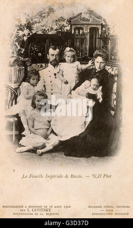 Famille royale russe impériale - Tsar Nicholas II Banque D'Images