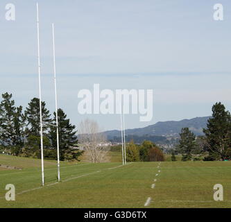 Jeu de rugby sur un terrain de rugby Banque D'Images