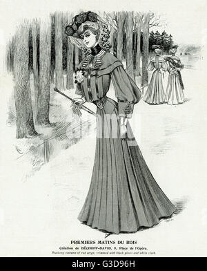 Femme édouardienne portant des vêtements de marche 1904 Banque D'Images