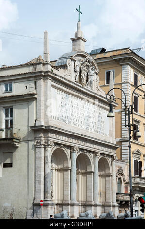 Italien, Rom, Piazza San Bernardo auf dem Quirinal, Mosesbrunnen (Fontana dell'Acqua Felice Fontana del Mosè) oder ein, barocker Banque D'Images