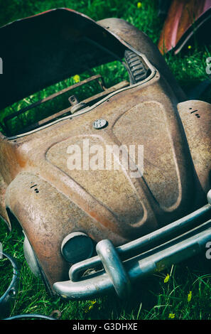 Rusty Old Vintage VW Coccinelle voiture peddle Banque D'Images