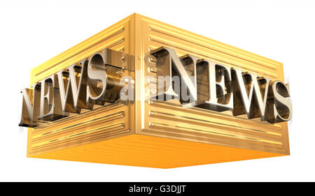 3D illustration de News letter, angle de côté deux points de vue sur fond blanc Banque D'Images