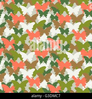 Modèle sans couture papillon. Convient pour l'arrière-plan web, textile, d'impression papier d'emballage. vector illustration seamless pattern. Illustration de Vecteur