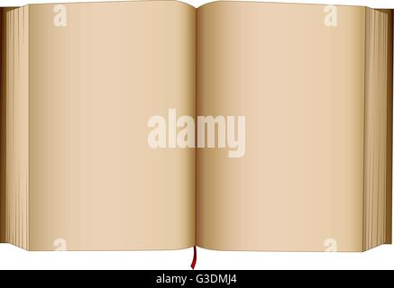 Livre ouvert avec les pages vides. Pages blanches de style ancien livre ouvert, journal ou journal. Vector illustration isolé. Illustration de Vecteur