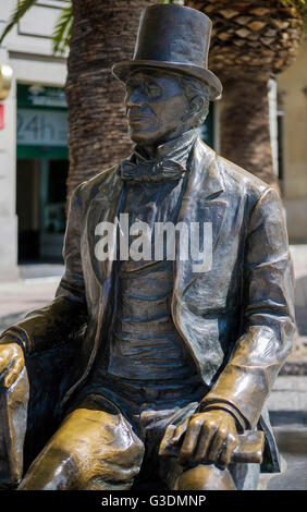Statue de l'écrivain danois Hans Christian Andersen à Malaga Banque D'Images