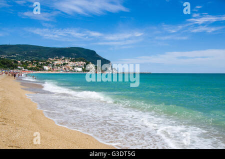 La plage de Numana, région des Marches - Italie. Banque D'Images