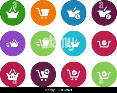 Commander icônes cercle sur fond blanc. Illustration de Vecteur