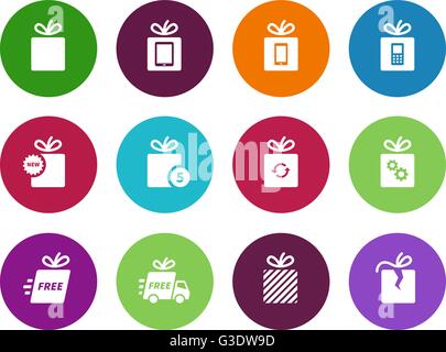 Illustration de cadeaux set sur blanc. Illustration de Vecteur