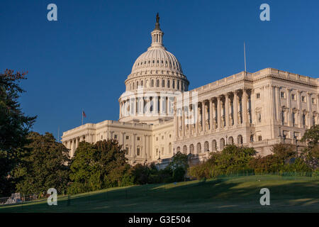 Le Capitole des États-Unis , le lieu de rencontre du Sénat et de la Chambre des représentants, situé au sommet de Capitol Hill , Washington DC Banque D'Images