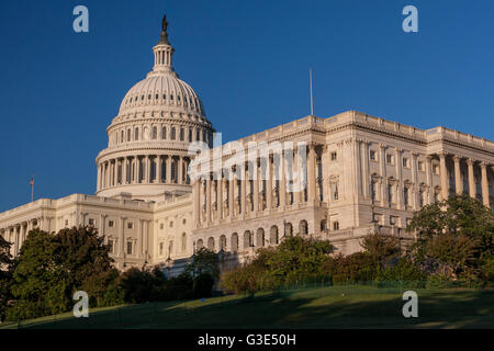 Le Capitole des États-Unis , le lieu de rencontre du Sénat et de la Chambre des représentants, situé au sommet de Capitol Hill , Washington DC Banque D'Images