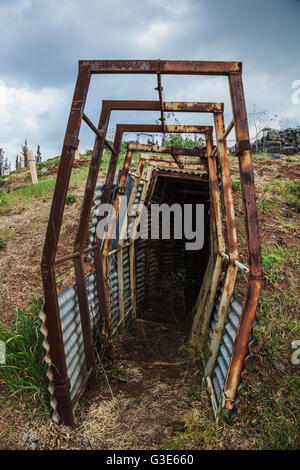 Ancien bunker de l'armée syrienne du Golan, Israël ; Banque D'Images