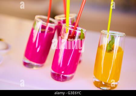 Ensemble de jus de légumes différents Banque D'Images