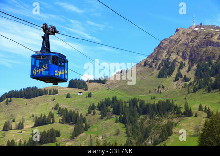 Alpes Autriche Tyrol Kitzbühel Kitzbüheler Horn Cable Car Banque D'Images