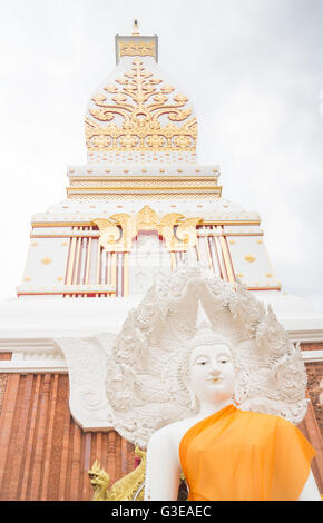 Chedi Panom Prathat avec ciel nuageux, La Thaïlande temple public Banque D'Images