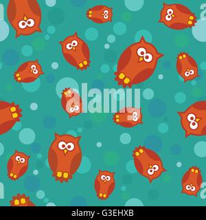 Modèle transparent avec les hiboux et les cercles Illustration de Vecteur