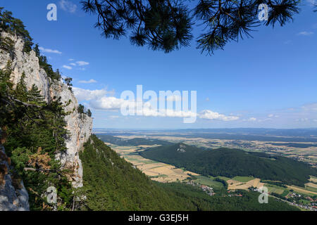 Hohe Wand vue depuis le nord, l'Autriche, Niederösterreich, Autriche, Wiener Alpen, Naturpark Hohe Wand Banque D'Images