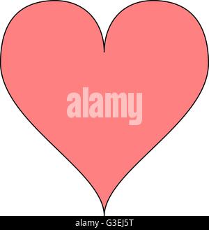 Rouge simple coeur isolé sur un fond blanc, vecteur. Illustration de Vecteur