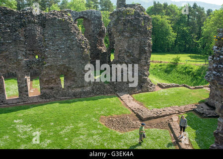 Les ruines pittoresques d'un petit château par un beau jour d'été. Banque D'Images